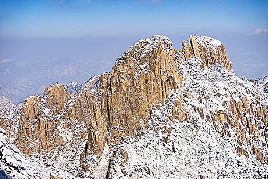 雪景,黄山,山,冬天