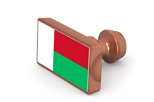 木质,图章,马达加斯加,旗帜