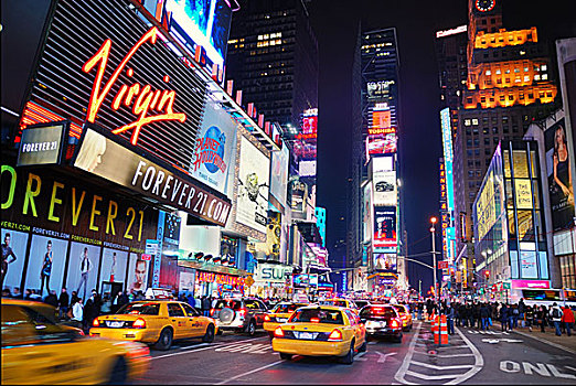 时代广场,黄色出租车,曼哈顿,纽约
