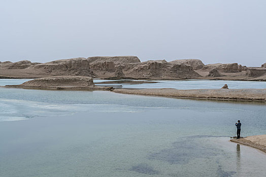 中国,青海,水上,雅丹