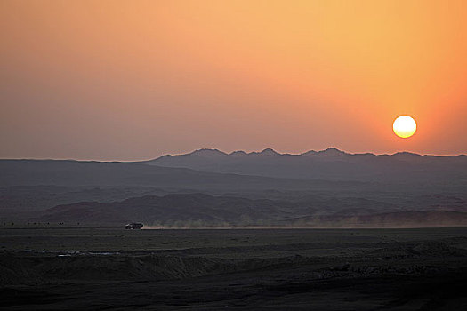 蒙古草原的日落,蒙古