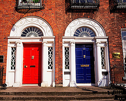 乔治时期风格,门,都柏林,爱尔兰