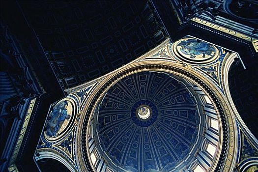 仰视,天花板,大教堂,圣彼得大教堂,梵蒂冈城