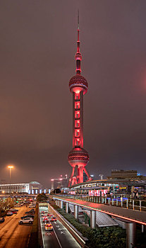 上海陆家嘴东方明珠夜景