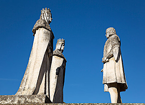 石头,雕塑,左边,哥伦布,花园,城堡,科多巴,科多巴省,安达卢西亚,西班牙,欧洲