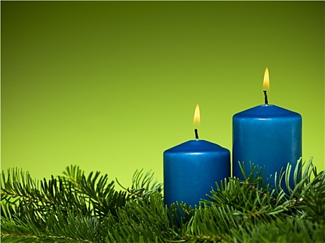 高兴,假日,蓝色,蜡烛