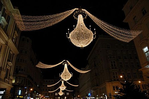 圣诞装饰,市中心,维也纳,奥地利,欧洲