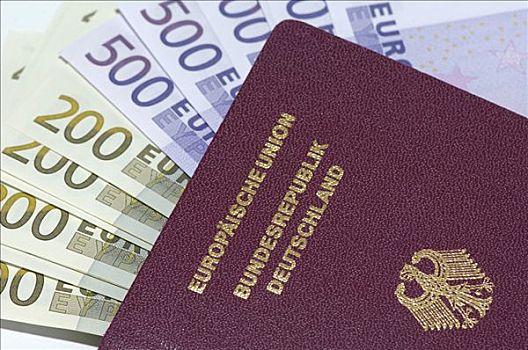 德国,护照,200欧元,钞票