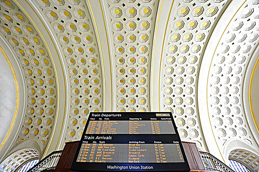 内景,展示,大厅,等候室,联盟火车站,华盛顿特区,美国