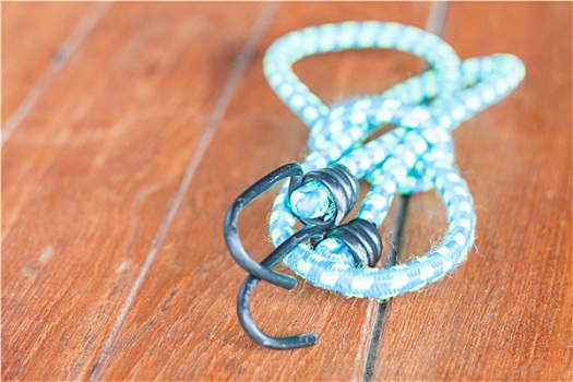 淡蓝色,弹性,绳索,金属,钩