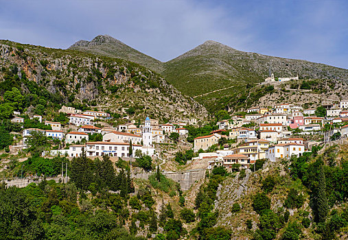 山村,靠近,阿尔巴尼亚,欧洲