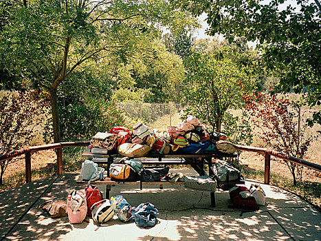 收集,背包,野餐桌