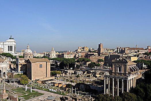 风景,帕拉廷,山,古罗马广场,古罗马,罗马,庙宇,拉齐奥,意大利,欧洲