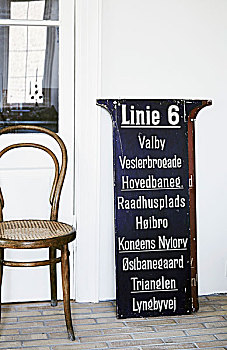 椅子,靠近,旧式,缆车,标识,清单,丹麦,电车站