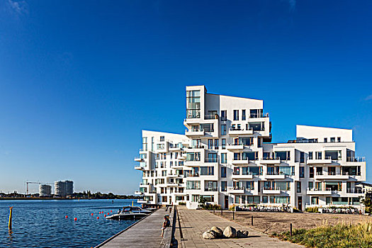 港口,岛,现代,城市,公寓,建筑,哥本哈根,水岸,丹麦,欧洲