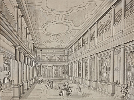 图书馆,学院,科学,早,19世纪,艺术家