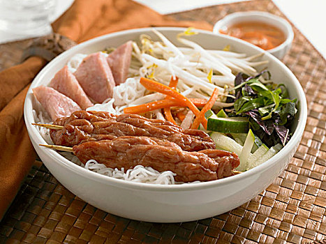 越南,猪肉,面条,碗
