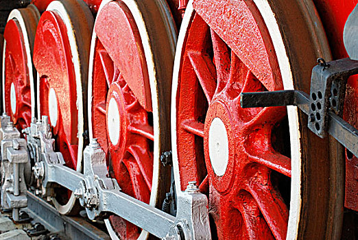 红色,铁,轮子,复古,蒸汽,列车