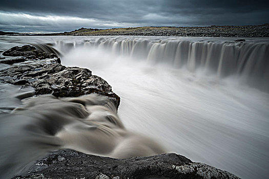 瀑布,河,北方,冰岛