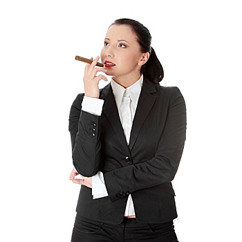 职业女性,老板,雪茄,女性,概念
