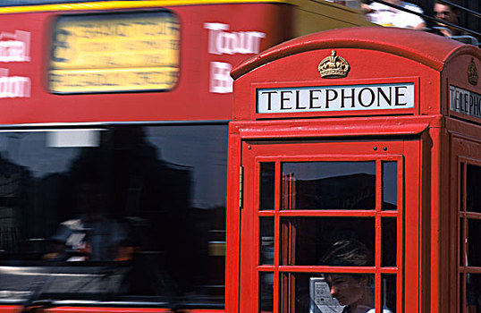 英国,伦敦,电话亭,巴士