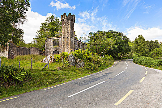 古迹,城堡,基拉尼国家公园,凯瑞郡,爱尔兰