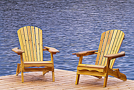 椅子,码头,马掌,湖,靠近,声音,安大略省
