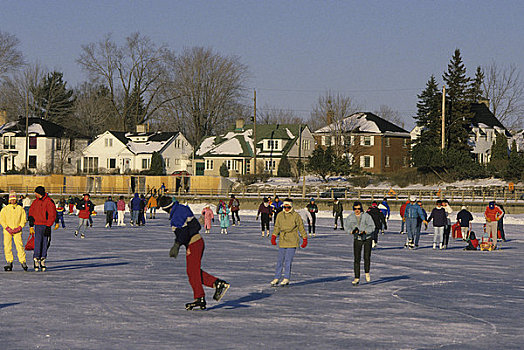 加拿大,安大略省,渥太华,人,滑冰,里多运河