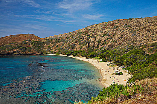 美国,夏威夷,瓦胡岛,海滩,恐龙湾,自然保护区,老,火山口