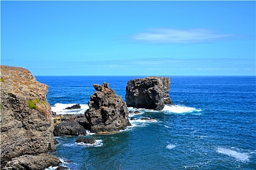 美好,岩石海岸,岛屿,乌斯提卡,西西里