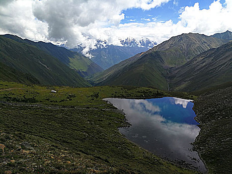 四川,西部,贡嘎雪山,子梅垭口,雅哈垭口,天湖,草原,云海,天空