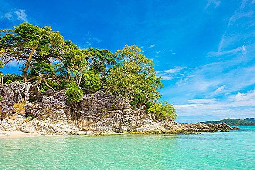 岩石海岸,岛屿,巴拉望岛,菲律宾,亚洲