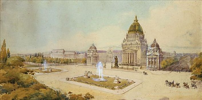大,展示,中心,巴黎,1893年,艺术家,未知