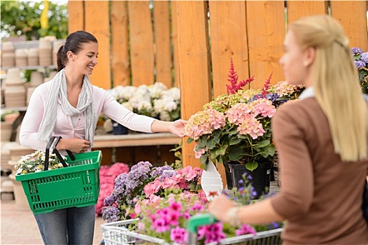 顾客,女人,购物,花,花卉商店