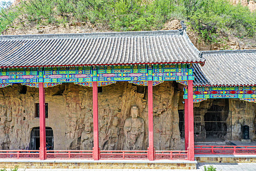 航拍河南巩义石窟寺（巩县石窟）