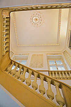 室内,楼梯,博物馆,建筑,华沙,波兰