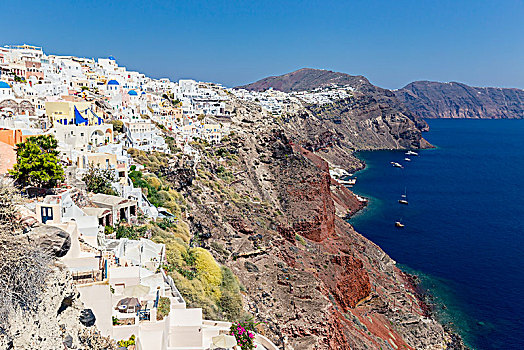 崎岖,悬崖,希腊,岛屿,锡拉岛