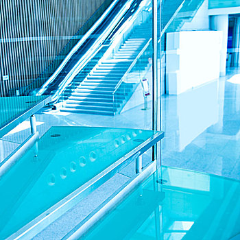 现代,玻璃,楼梯,会议,中心