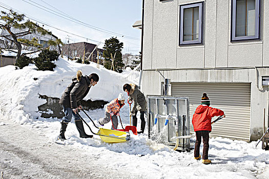 家庭,雪