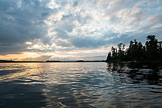 云,上方,湖,木头,安大略省,加拿大