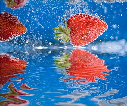 浸入,草莓