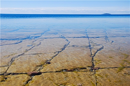 岩石海岸,透明,水