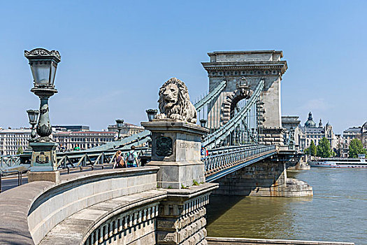 链索桥,布达佩斯,匈牙利,欧洲
