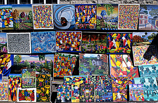 安提瓜岛,街景,艺术品,出售