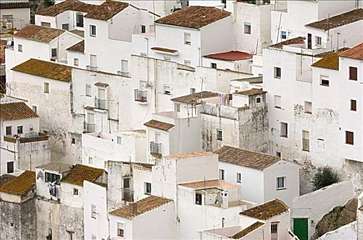 俯视,山村,安达卢西亚,西班牙