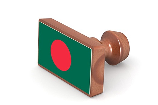 木质,图章,孟加拉,旗帜