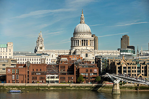 大教堂,千禧桥,伦敦,英格兰,英国,欧洲