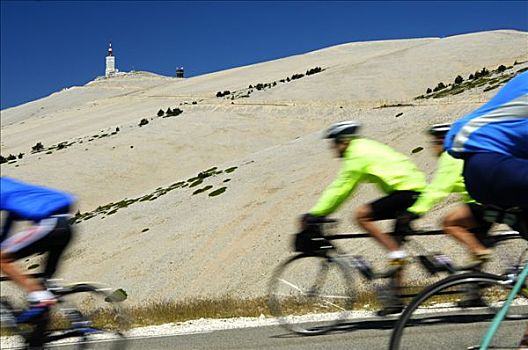 骑车,山,顶峰,背影,普罗旺斯,法国