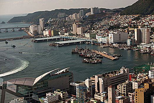 俯拍,釜山,韩国