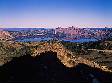 火山湖,顶峰,俄勒冈,美国
